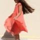Coral Bridesmaid Dress - Coral Chiffon Dress - Coral Dress - Little Girl Flower Girl Dresses - Flower Girl Dress - Nukile