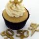 Gold Glitter Acrylic Cupcake Toppers ~ golden anniversary, 50th birthday party, you choose quantity  cta0053