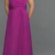 Purple Chiffon Straps Ruched Buttons Sleeveless Floor Length