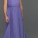 Lilac Buttons Sleeveless Chiffon Straps Ruched Floor Length