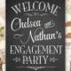 Engagement Party Sign Chalkboard Welcome Printable Personalized with Names (#ENG1C)