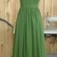 2016 Green Bridesmaid dress, Detachable Straps Wedding Dress, Chiffon Formal dress, Backless Detachable Straps Cocktail dress Floor length