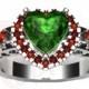 Poison Ivy Inspired Heart Shape 2.70 Ct Green Color Engagement Wedding Ring Bridal Ring 925 Sterling Silver Ring 10K White Gold Finish