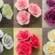 5 1-1/2" Gumpaste Roses - Red Pink Burgundy Yellow Ivory or Lavender. Fondant Edible Wedding Cake Toppers :)