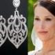 Bridal Earrings, Crystal Wedding earrings, Wedding jewelry, Chandelier earrings, Statement earrings, Teardrop earrings, CZ earrings AMELIA