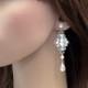Chandelier Bridal earrings, Crystal Wedding earrings, Bridal jewelry, Vintage style earrings, Swarovski earrings, Antique silver earrings