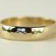 Mens Yellow Gold Half Round Band, 14K Classic Style Wedding Ring, 5 x 1.5mm, Hammered Texture, SeaBabeJewelry