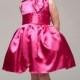 Fuchsia Satin Bodice Tulip Dress w/ Left Shoulder Bow Style: D952 - Charming Wedding Party Dresses