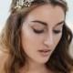 Wedding headpiece - crystal bridal headpiece - leaf bridal headpiece - bridal hair vine - ivory crystal headpiece - tiara