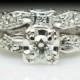 Vintag Art Deco Diamond Engagement Ring & Wedding Band Bridal Set Art Deco Ring Jewelry Vintage Diamond Ring Illusion Set Diamond Wedding