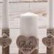 Wedding Unity Candle Set Rustic Unity Candle Church Ceremony Set Personalized Unity Candle Wedding Ceremony Custom Candle  for a Vow Renewal