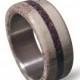 Deer Antler Wedding Band, Antler Ring with Ametyst Inlay, Ametyst Ring, Titanium Ring, Mens Titanium Wedding Band