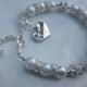 Pearl bracelet, bridesmaid gift, bridesmaid bracelet, pearl and diamante bracelet, bridal bracelet, pearl jewellery, UK seller, UK jewellery