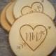 Arrow Heart Wood Slice Coaster, Rustic Wood Coaster, Custom Save the date Wood Magnet, Wedding Gift Wood Slice Ornament, Wood Slice Magnet