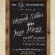 Chalkboard Rustic Wedding Invitation Suite: 5x7 Invitation, RSVP Card, Envelopes, Seal