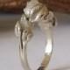 SALE!! Raw Diamond Engagement Ring - 18K White Gold and Rough Diamond Engagement Ring, Engagement Ring, Rough Diamond Ring, Three Stone Ring