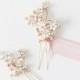 Wedding Hair pins, Flower hair pins, Crystal hair pins, Bridal Hair pins, Wedding Hair Accessory - Style 507