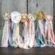6 Woodland Wedding Flower Wands, Boho Hippie or Fairy Princess Party, Bouquet Alternative for Flower Girl or Bridesmaids