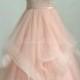 Romantic Blush pink A line tulle wedding dress with Swarovski beads