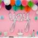 Engagement Party Decoration // Yay Balloon // Letter Balloon Banner // Bachelorette Party // Photobooth Backdrop // Bridal Shower Decor