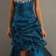 New Ruched Strapless Taffeta A-line Royal Blue Bubble Prom/cocktail/homecoming Dress - Cheap Discount Evening Gowns