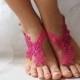 Beaded pink lace wedding sandals, free shipping!