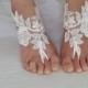 ivory, black. lace wedding sandals, free shipping!