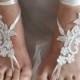 bridal accessories, ivory lace, wedding sandals, shoes, free shipping! Anklet, bridal sandals, bridesmaids, wedding gifts.......