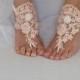 peach, ivory. lace wedding sandals, free shipping!