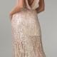 Floor Length V-Neck Sequin Dress - Brand Prom Dresses