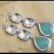 Aqua Earrings Dangle Earrings Mint Wedding Bridesmaid Earrings Bridesmaids Gifts for Her light blue wedding best friend gift mint earrings