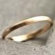 Women's Gold Wedding Band, 2mm Half Round Slim Recycled 14k Yellow Gold Ring Brushed Gold Wedding Ring - Made in Your Size