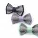 Set of 3 groomsmen bow ties Grey Lilac Lavender Mint pretied bow tie Groomsmen bowtie Gift for boyfriend For lavender wedding