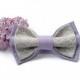 Embroidered bowtie Lilac morning gray pretied bow tie Groomsmen bow ties Men's bowtie Gifts for brother For lavender wedding Birthday gifts