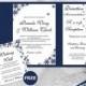 DIY Printable Wedding Pocket Fold Invitation Set A7 5 x 7 