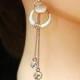 Blush Rose Gold Earrings Chandelier Earrings, Cats Eye Crystal Earrings, Rose Gold Jewelry, Long Dangle Earrings