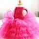 Hot Pink Lace Birthday Dress for Baby/Toddler/Infant, Infant Glitz Pageant Dress, Birthday Dress for Girls, PD061-4