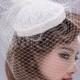 White Birdcage Veil Wedding Hat