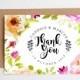 Thank You Cards Printable. Floral Thank You Cards. Instant Download. Thank You Cards Wedding. Watercolor Thank you Cards