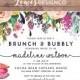 Brunch and Bubbly Floral Bridal Shower Invitation 