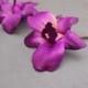 Set of 4 Vibrant Purple Silk Dendrobium Orchid Hair Flowers Bridesmaids Wedding