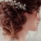 Bridal Headpiece Bridal Hair Halo, Bridal Headpiece, Hair Vine,  Crystal pearl Wedding Hair Piece,Wedding Hair Vine