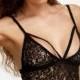 Black Hollow Out Scalloped Lace Bralet