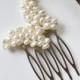 pearl butterfly comb freshwater ivory white pearl silver filigree butterfly hair comb pin for wedding or prom