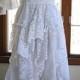 White/off white boho gypsy hippie alternative bride tattered wedding dress, recycled / vintage laces, size 4-6, by Lily Whitepad