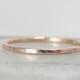 Thin Rose Gold Ring, Skinny 1.3mm Hammered Band - Eco-Friendly Recycled Gold