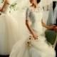 A-line wedding dress/Lace bolero/ Wedding gown/ Handmade wedding dress