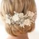 Wedding Lace Head Piece,  Pearl Beaded Lace Vine, Wedding Headpiece, Wedding Hair Accessory
