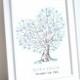 Heart shaped wedding tree, personalised wedding fingerprint tree, Fingerprint Tree Guest Book, personal wedding guestbook, Blue wedding tree