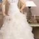 Charming A-line Strapless Beading Ruching Chapel Train Organza Wedding Dresses - Elegant Evening Dresses